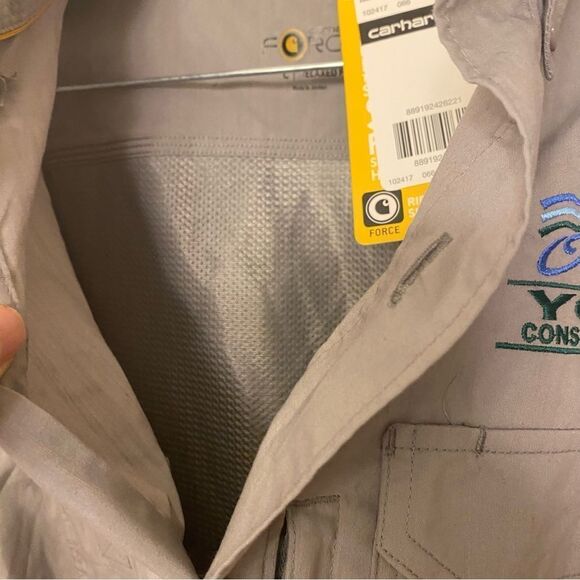 Carhartt Force Ridgefield gray Short Sleeve Shirt Oregon Youth Conservation L - Picture 9 of 11